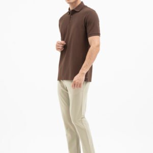 Jack Nicklaus Jazz Polo Shirt Pria Regular Fit Dark Brown