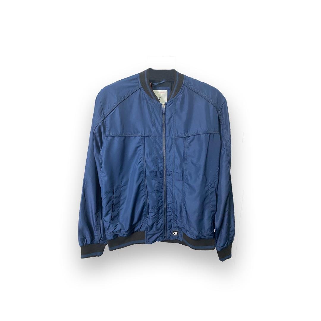 d&f jaket pria unisex parasut bomber varsity - Navy