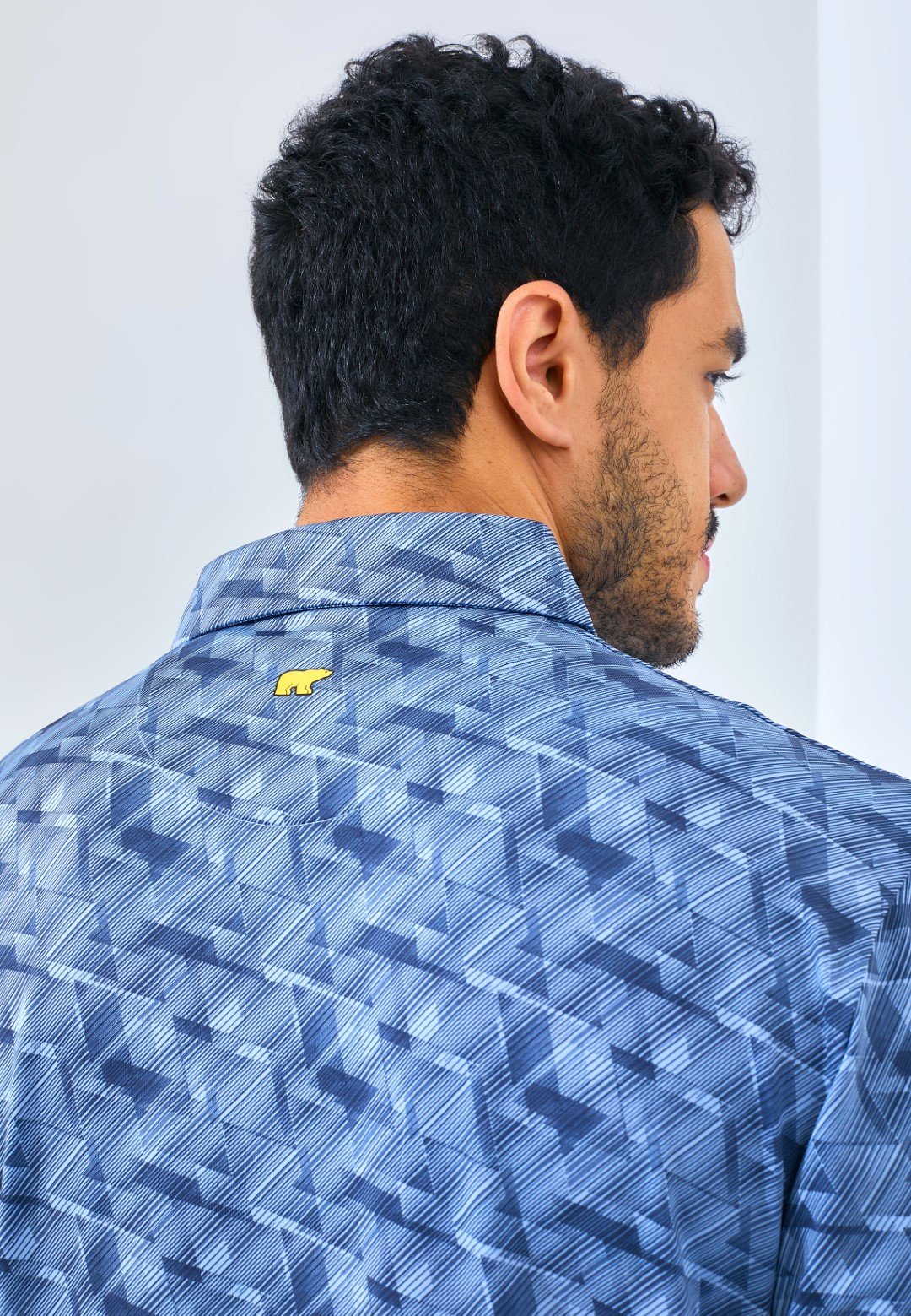 Jack Nicklaus Roccella Premium Zig Zag Print Polo Regular Fit Blue Robin - Image 5