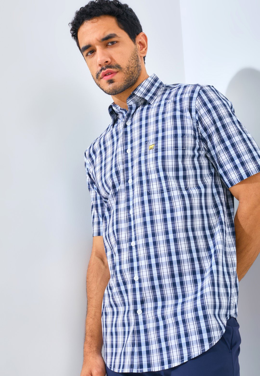 Jack Nicklaus Sperlinga Chelsea Plaid Short Sleeve Navy - Image 2