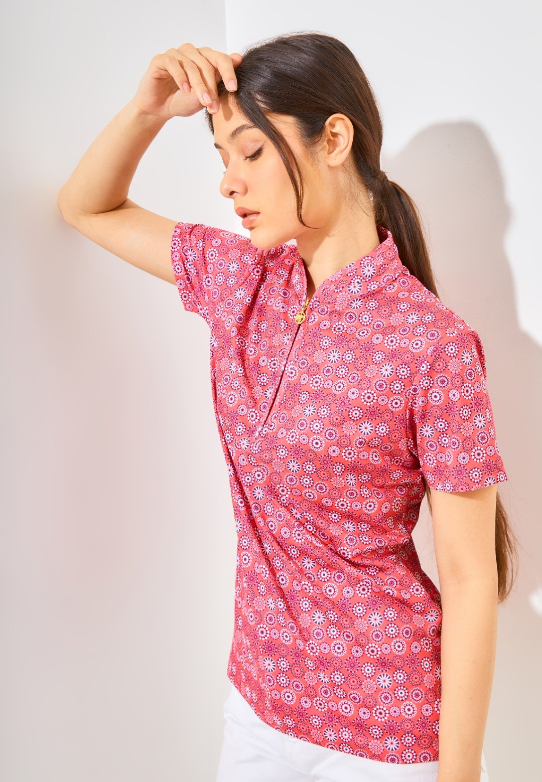 Jack Nicklaus Flavia Premium Solid Polo Sporting Coral - Image 2