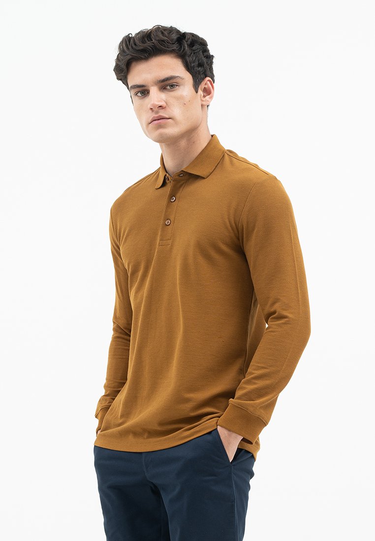 Jack Nicklaus Mezzo Polo Shirt Pria Regular Fit Monument Monk's Brown - Image 2