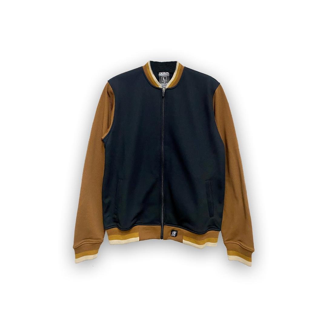 d&f Jaket Bomber Pria - Hitam Coklat