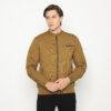 d&f Jaket pria bomber biker - Coklat