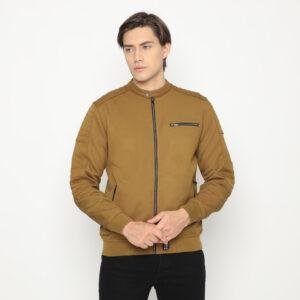 d&f Jaket pria bomber biker - Coklat