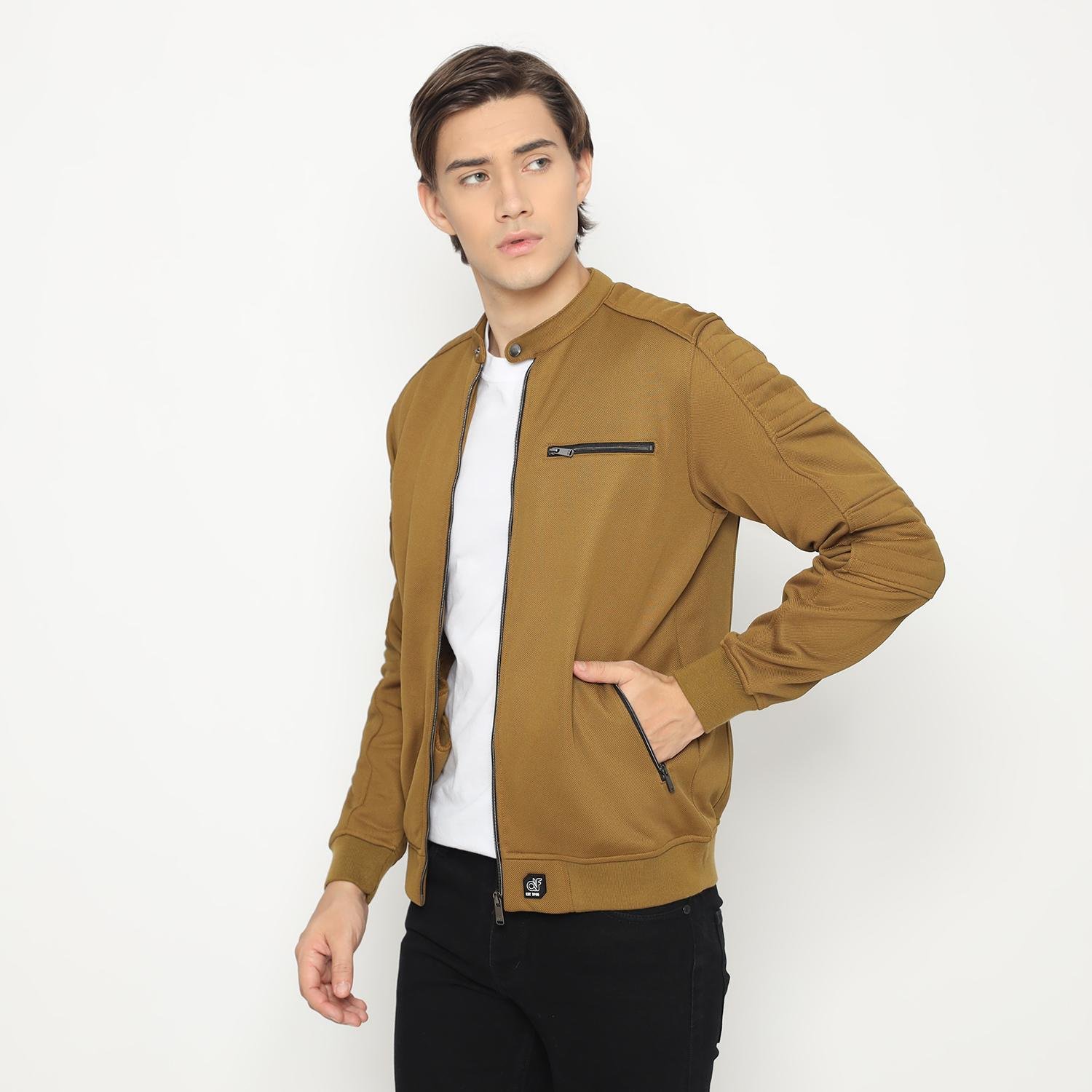 d&f Jaket pria bomber biker - Coklat - Image 2
