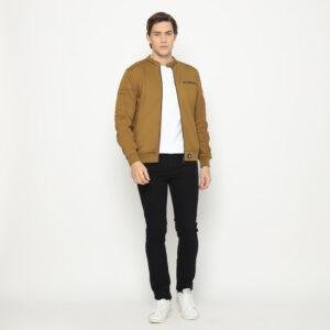 d&f Jaket pria bomber biker - Coklat