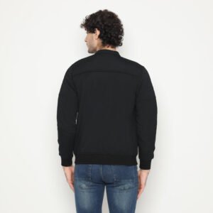 d&f Jaket CVC Biker Hitam Cut & Sewn Putih Purple