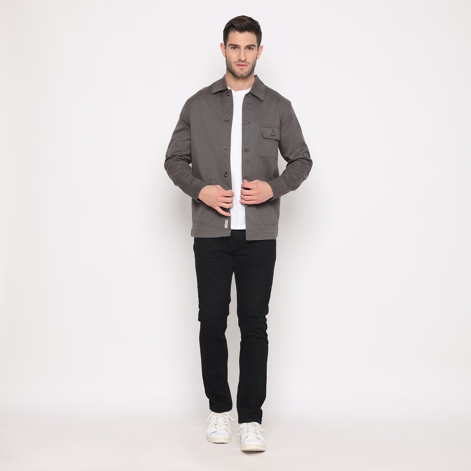d&f Jaket Kemeja Kanvas - Stone - Image 4