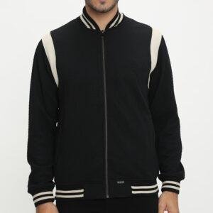 d&f Napoleon Jaket shoulder cut & sewn pria- Hitam Cream