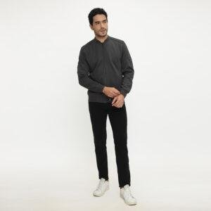 d&f Jaket pria bomber casual-abu tua