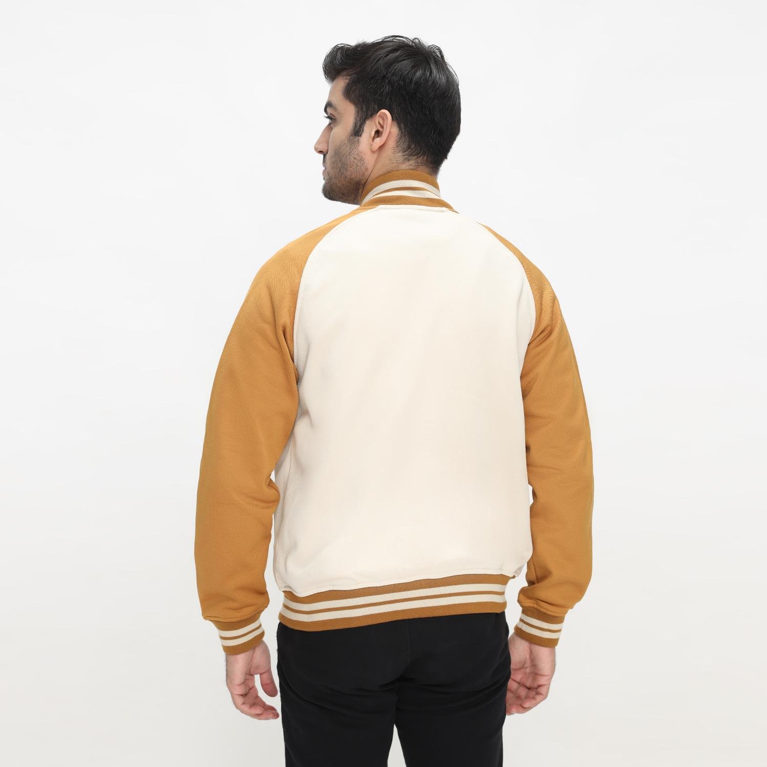 d&f CVC Jaket bomber pria - raglan cream - Image 3