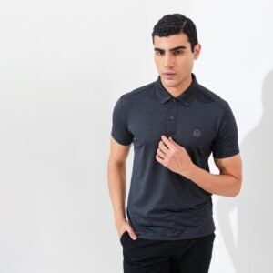 Jack Nicklaus Cornell Polo Shirt Pria Slim Fit Dark Grey