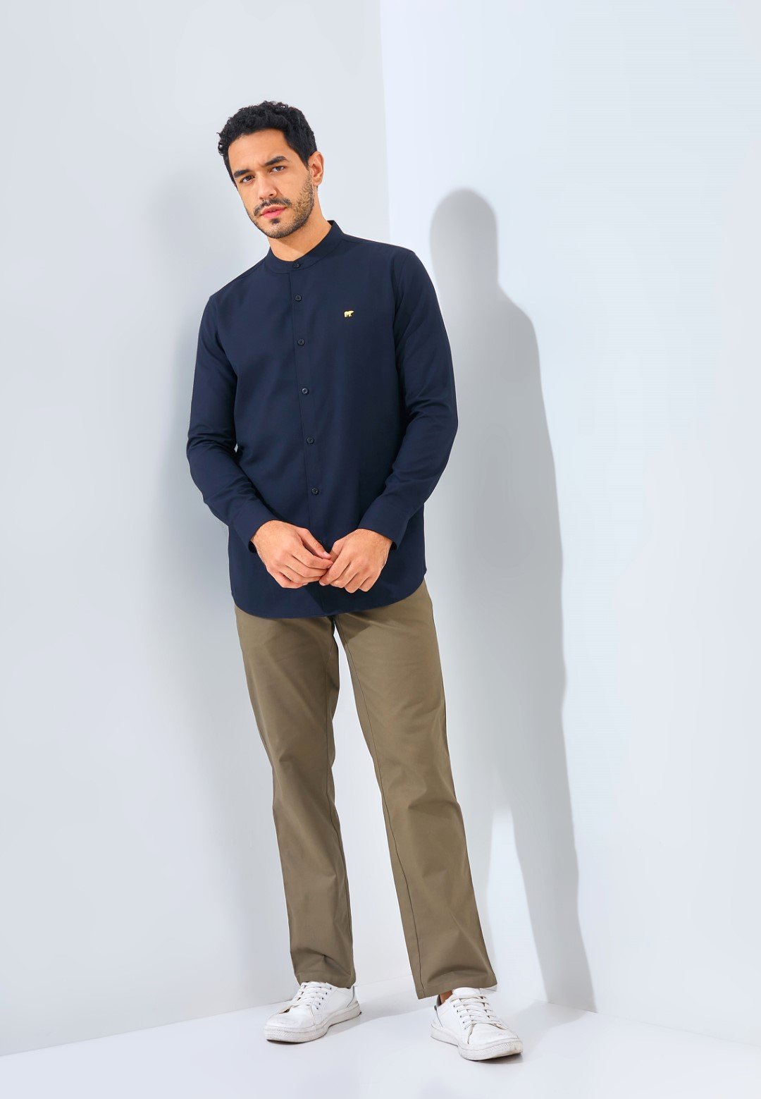 Jack Nicklaus Majestica Kemeja Pria Lengan Panjang Slim Fit Black - Image 4