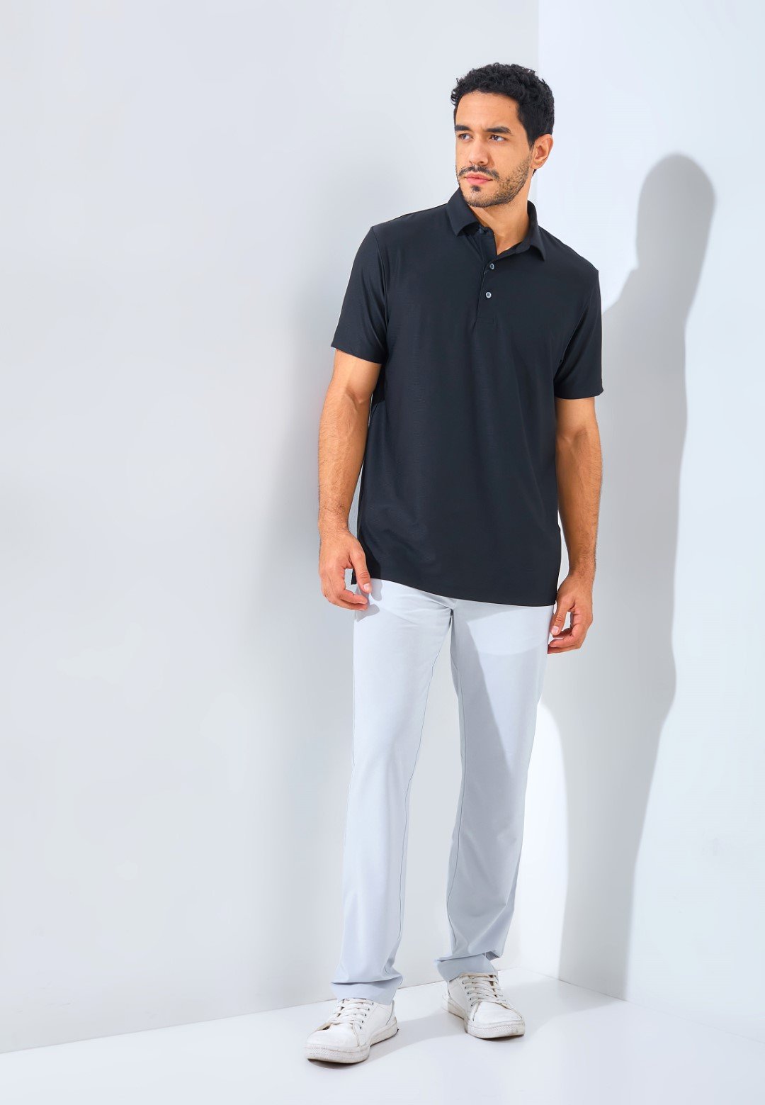 Jack Nicklaus Sicily Premium Solid Stripe Polo Caviar - Image 4