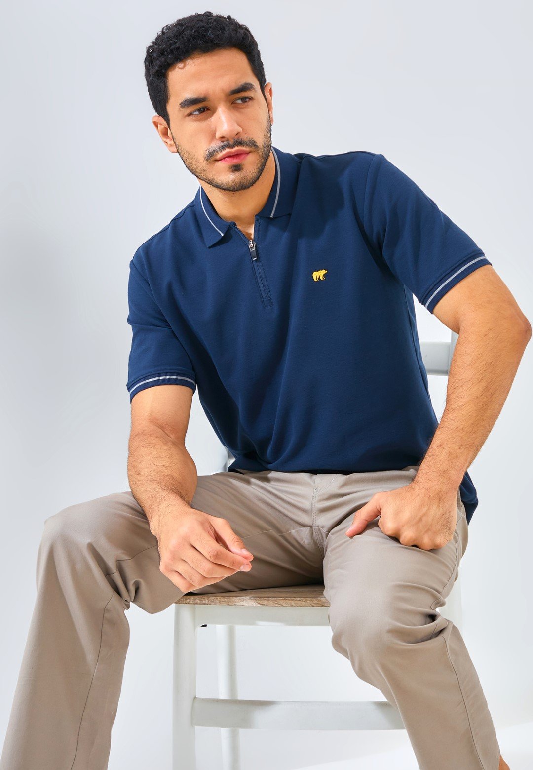 Jack Nicklaus Opera Polo Shirt Pria Regular Fit Navy - Image 6