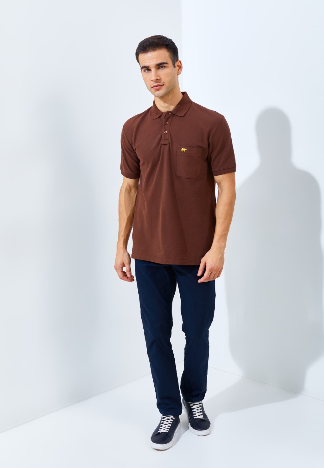 Jack Nicklaus Pollux Spring Polo Shirt Pria Regular Fit Dark Brown - Image 6