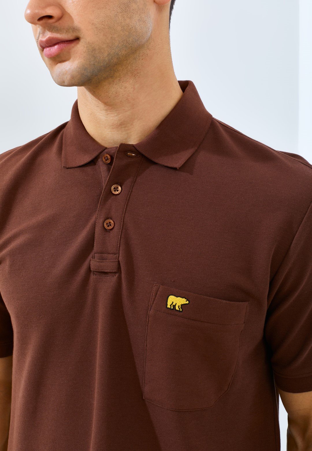 Jack Nicklaus Pollux Spring Polo Shirt Pria Regular Fit Dark Brown - Image 5