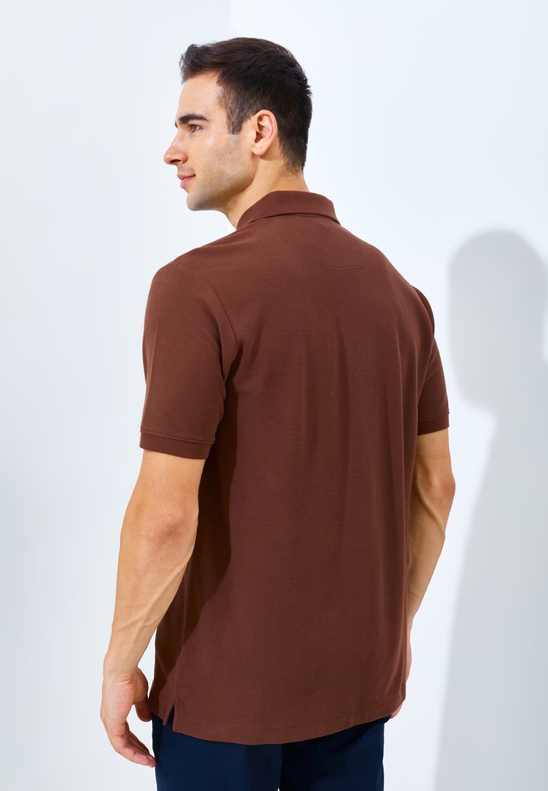 Jack Nicklaus Pollux Spring Polo Shirt Pria Regular Fit Dark Brown - Image 4