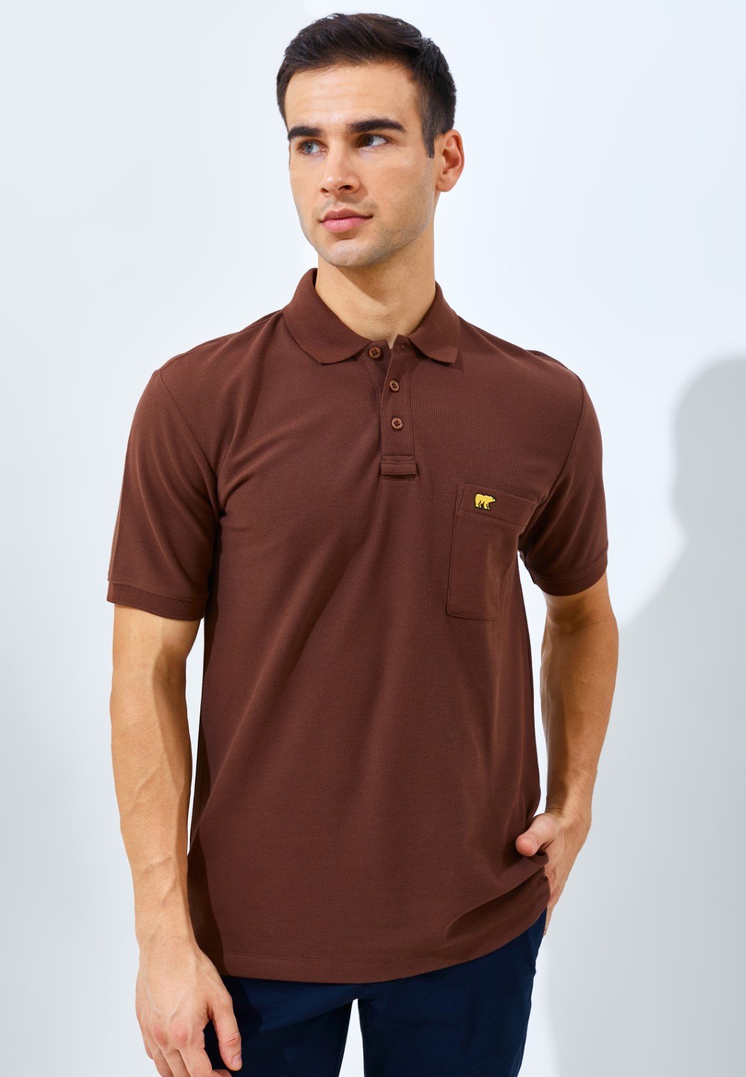 Jack Nicklaus Pollux Spring Polo Shirt Pria Regular Fit Dark Brown - Image 2