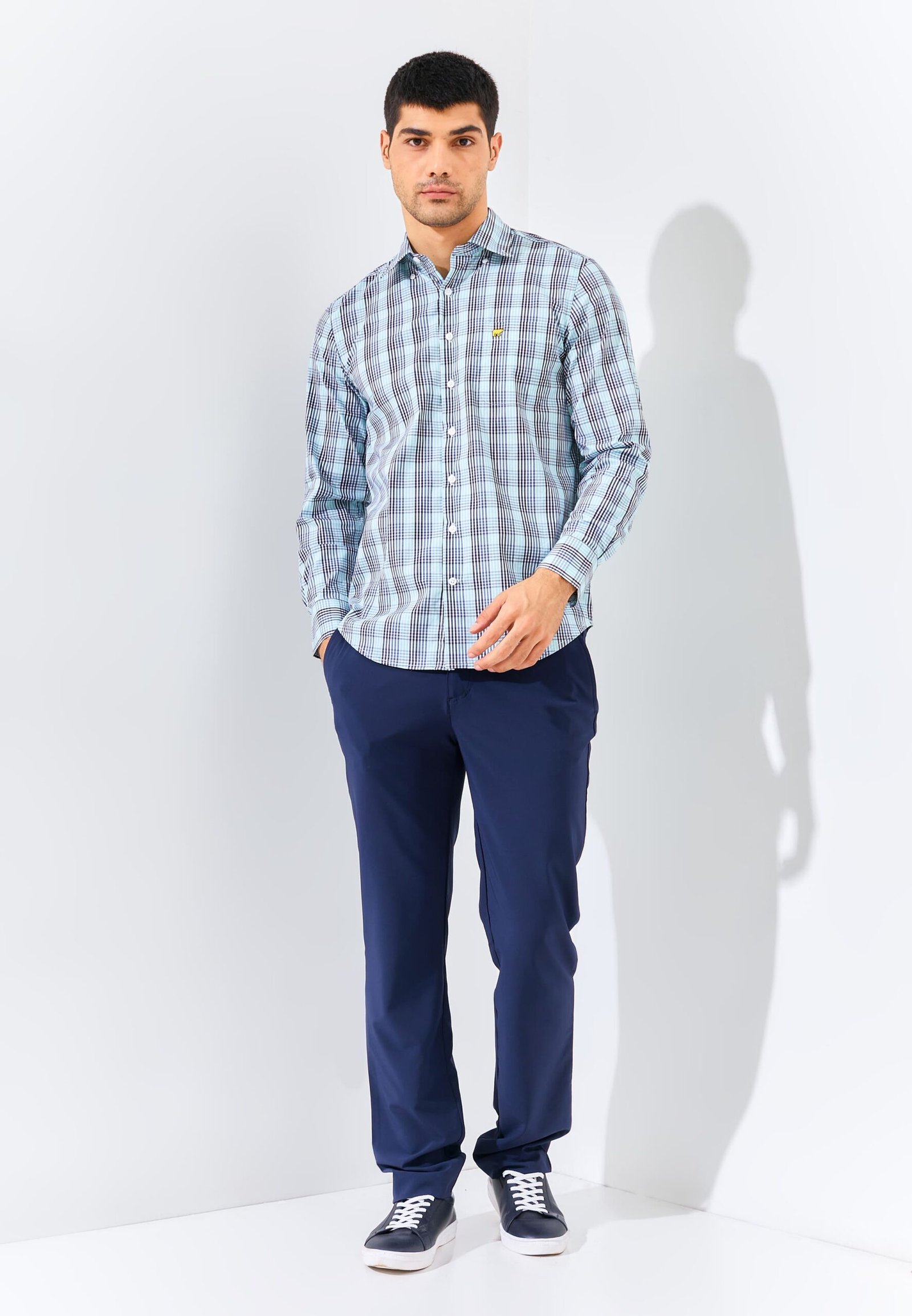 Jack Nicklaus Fraser Knightsbridge Large Check Long Sleeve Sea Foam