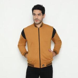 d&f CVC Jaket pria Bomber - coklat list hitam