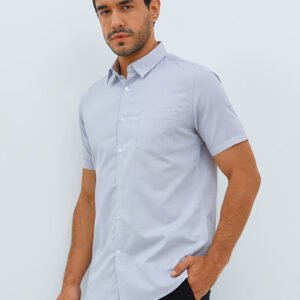 Jobb Pearsall Kemeja Pria Lengan Pendek Slim Fit Light Grey