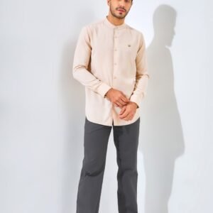 Produk - Jack Nicklaus Majestica Kemeja Pria Lengan Panjang Slim Fit Beige