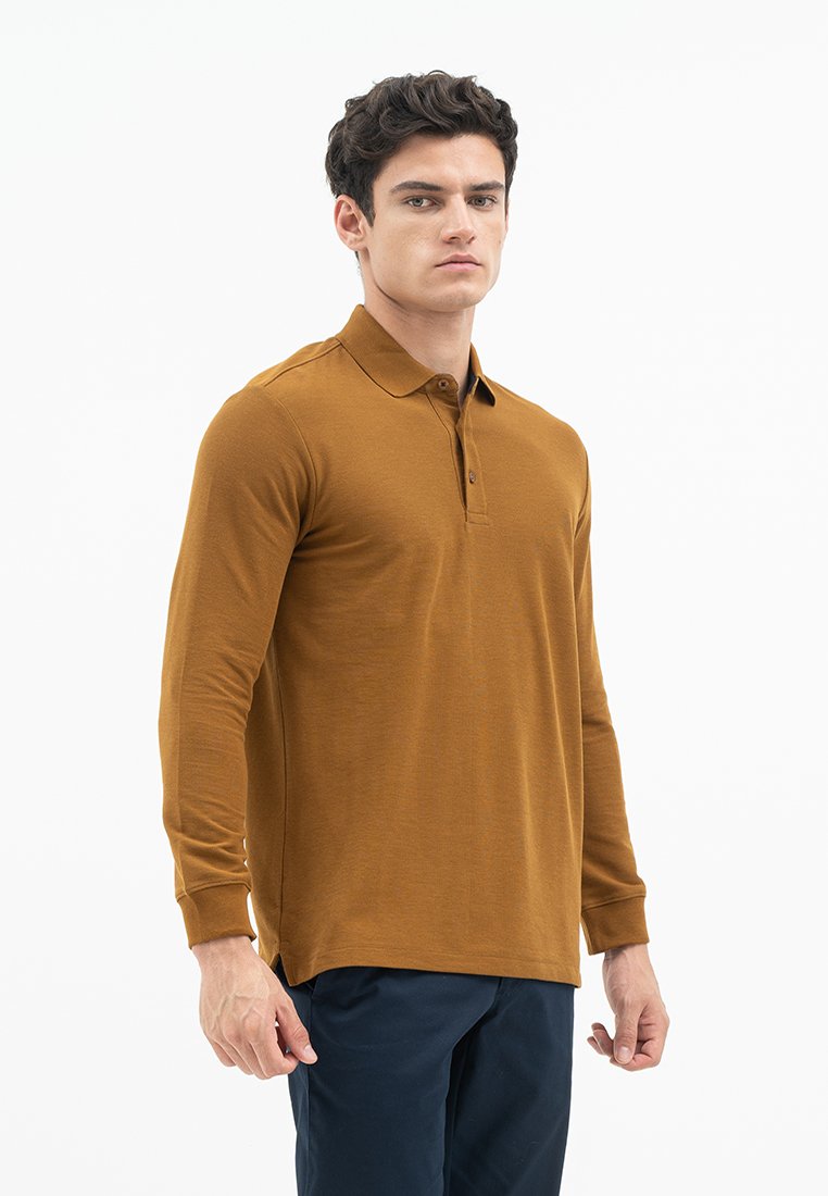 Jack Nicklaus Mezzo Polo Shirt Pria Regular Fit Monument Monk's Brown - Image 4