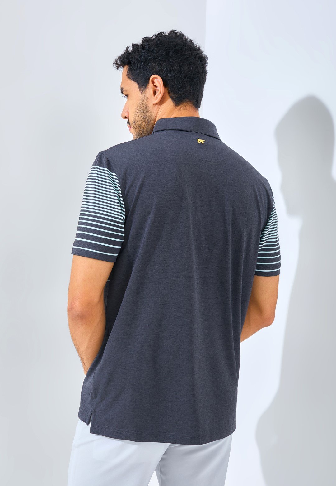 Jack Nicklaus Monreale Premium Fine Chest Stripe Polo Regular Fit Caviar - Image 3