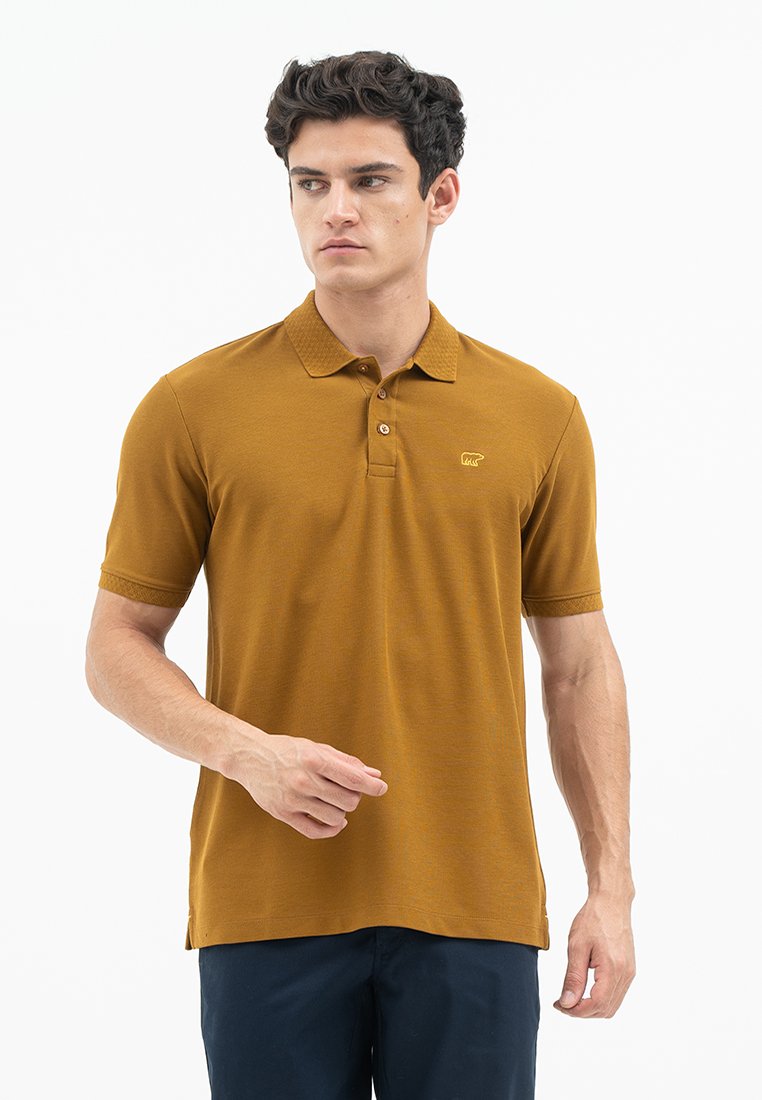 Jack Nicklaus Alpha Polo Shirt Pria Regular Fit Tapenade Brown
