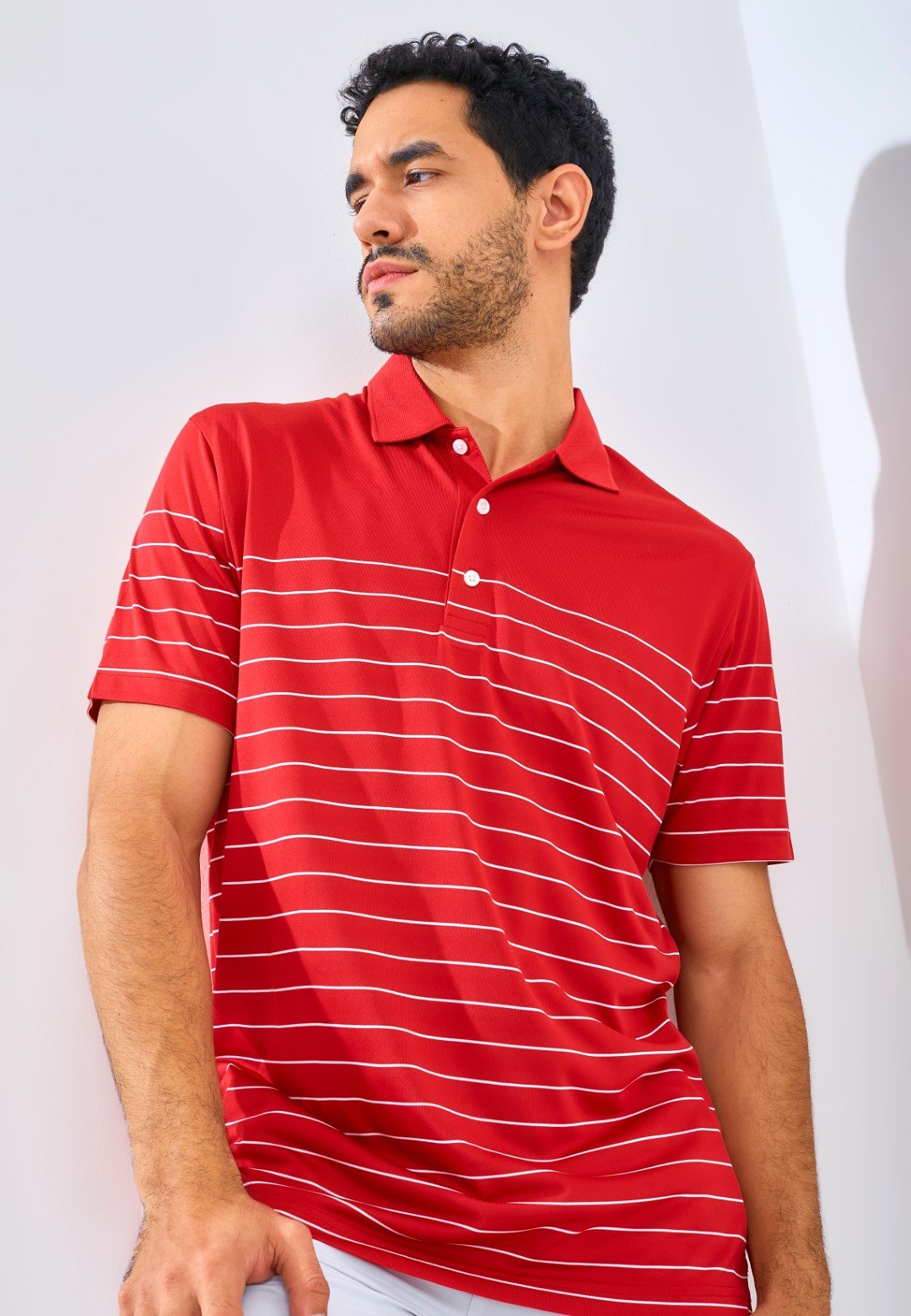 Jack Nicklaus Cefalu Premium Ombre Stripe Polo Chili Red - Image 2