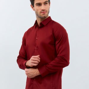 Jobb Calvington Kemeja Pria Lengan Panjang Slim Fit Wine