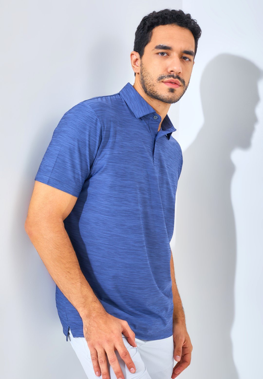 Jack Nicklaus Catania Premium Tonal Two Color Solid Polo Classic Navy - Image 2