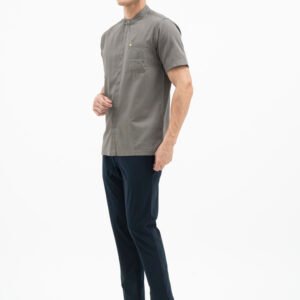 Jack Nicklaus Fortunato Kemeja Pria Lengan Pendek Slim Fit Dark Grey