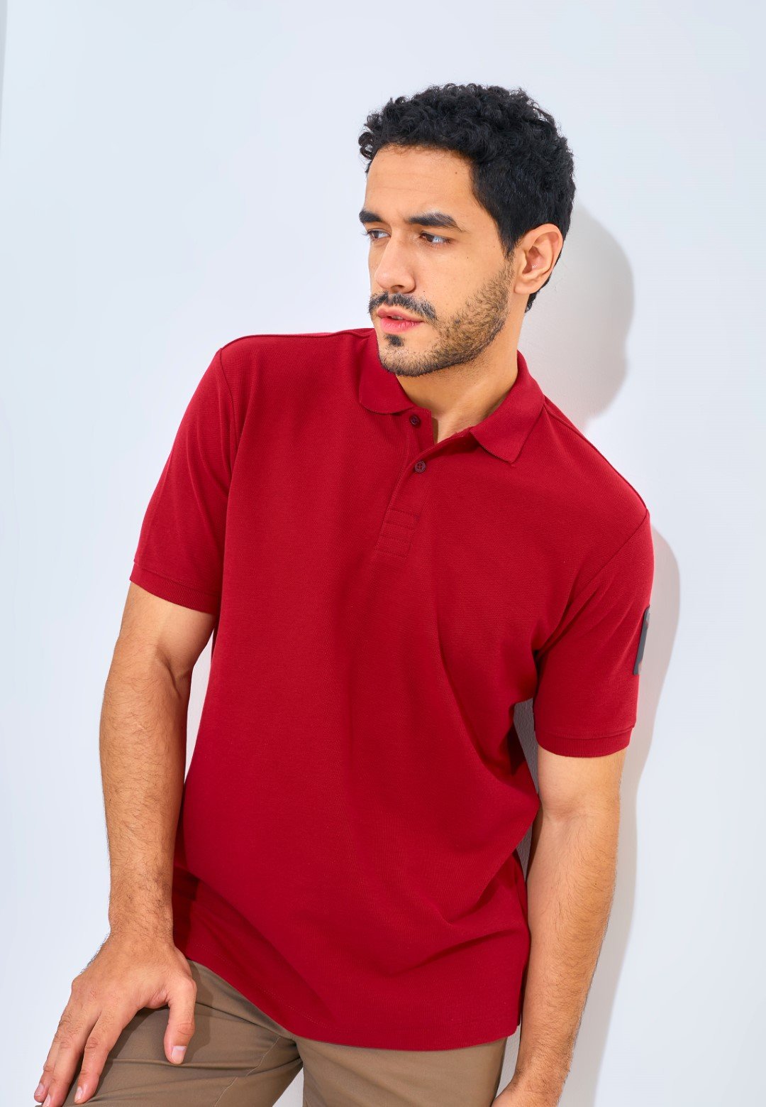 Jack Nicklaus Bariton Polo Shirt Pria Regular Fit Burgundy