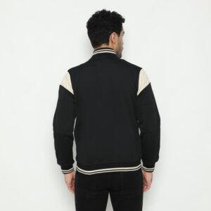 d&f CVC Jaket pria Bomber - hitam list cream