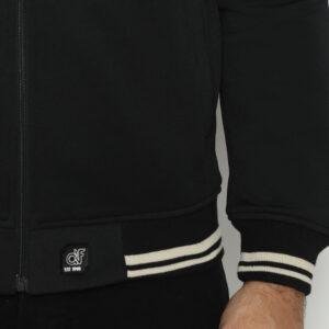d&f CVC Jaket pria Bomber - hitam list cream