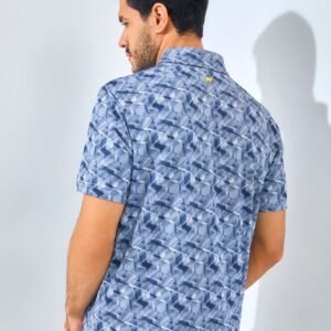 Jack Nicklaus Roccella Premium Zig Zag Print Polo Regular Fit Classic Navy