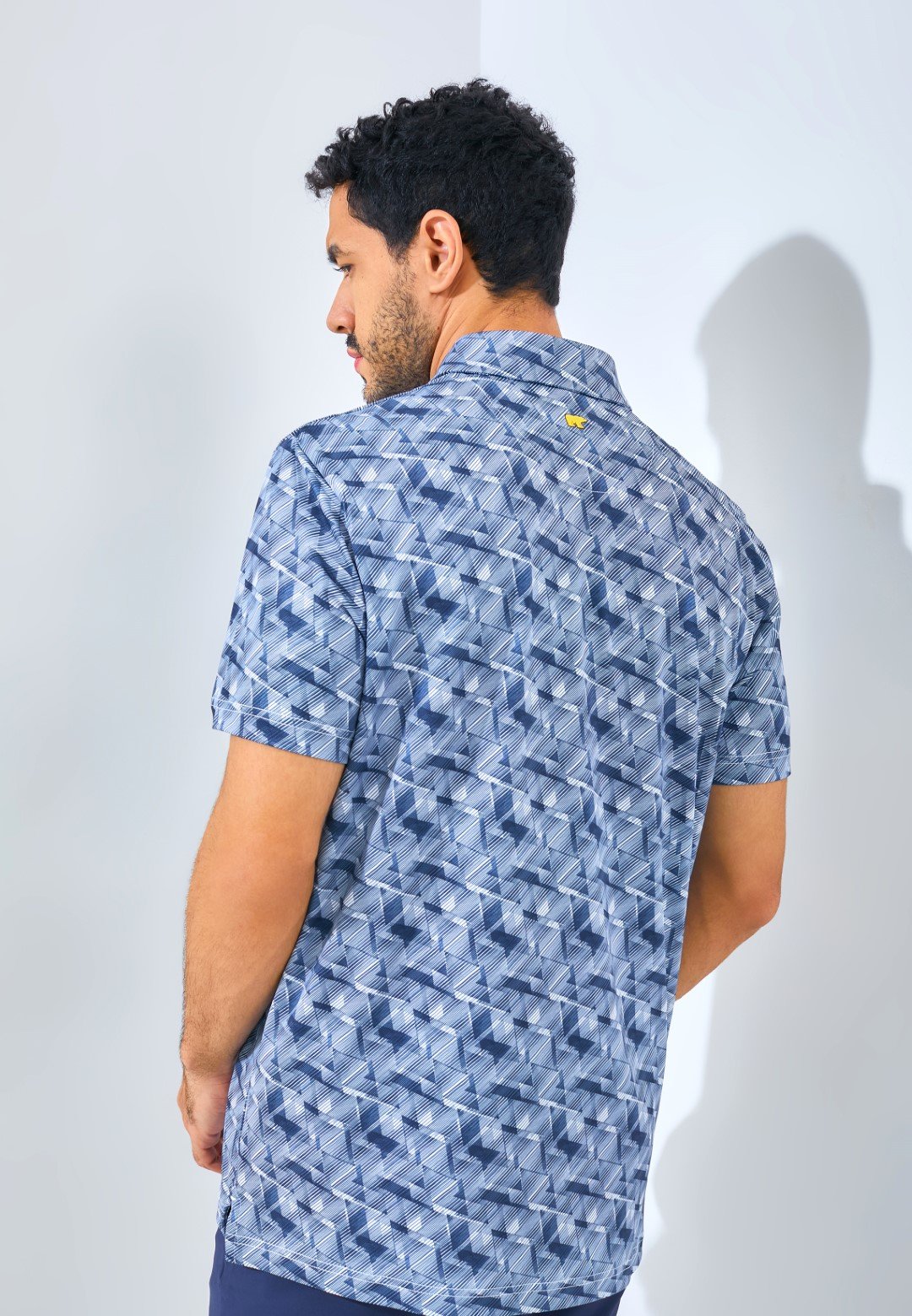 Jack Nicklaus Roccella Premium Zig Zag Print Polo Regular Fit Classic Navy - Image 3