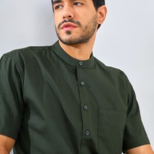 Jack Nicklaus Elite Kemeja Pria Lengan Pendek Slim Fit Army Green