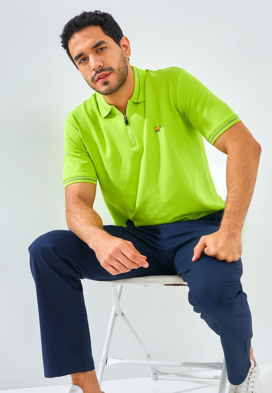 Jack Nicklaus Opera Polo Shirt Pria Regular Fit Acid Green - Image 6