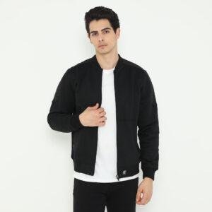 d&f Jaket pria bomber snap - Hitam