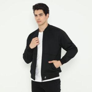 d&f Jaket pria bomber snap - Hitam