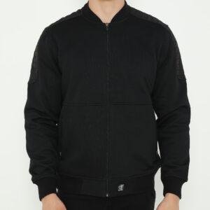 d&f Jaket pria bomber snap - Hitam