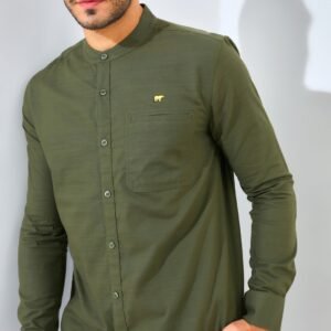 Jack Nicklaus Magnifica Kemeja Pria Lengan Panjang Slim Fit Olive