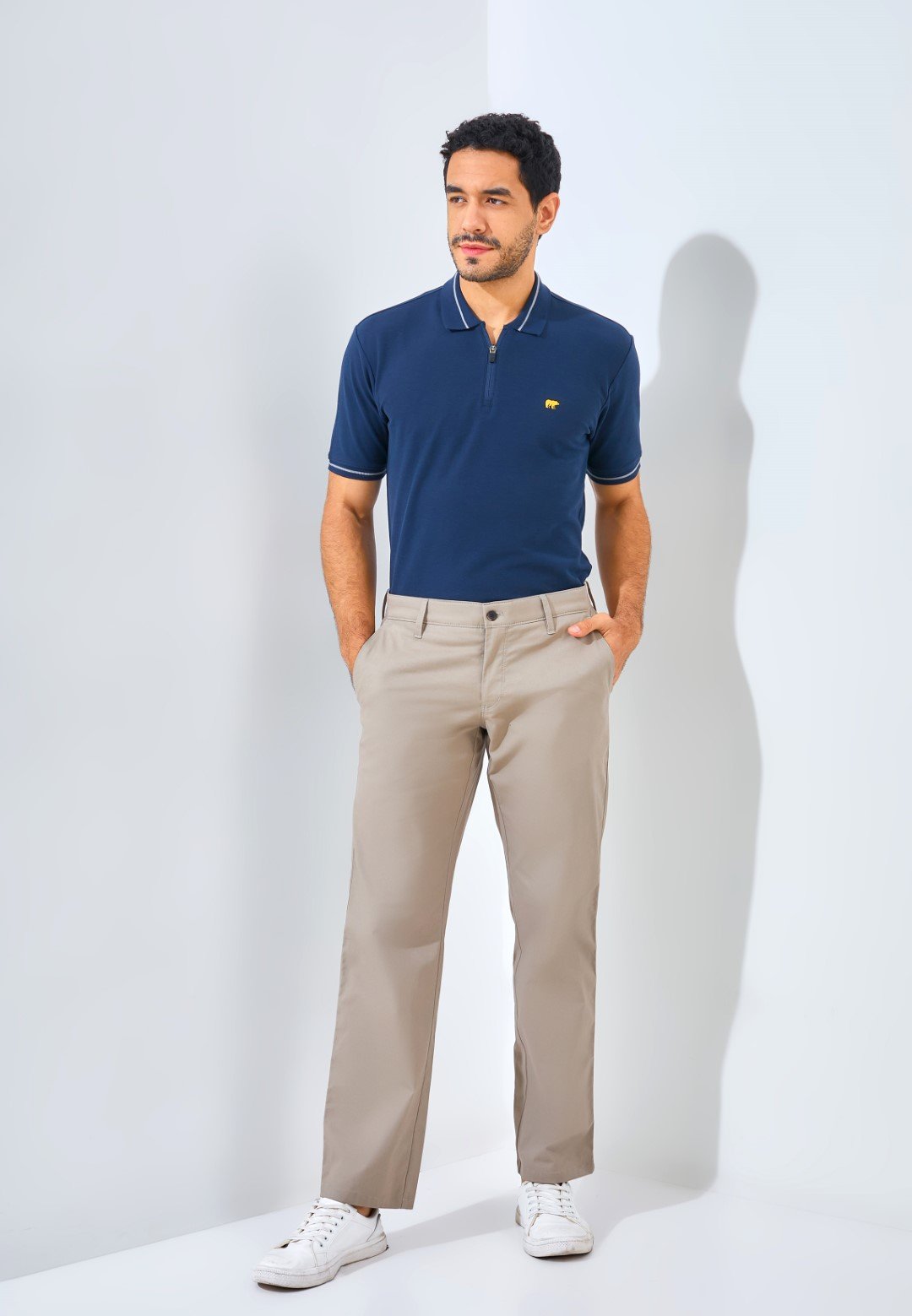Jack Nicklaus Continent Celana Panjang Pria Regular Fit Camel - Image 4