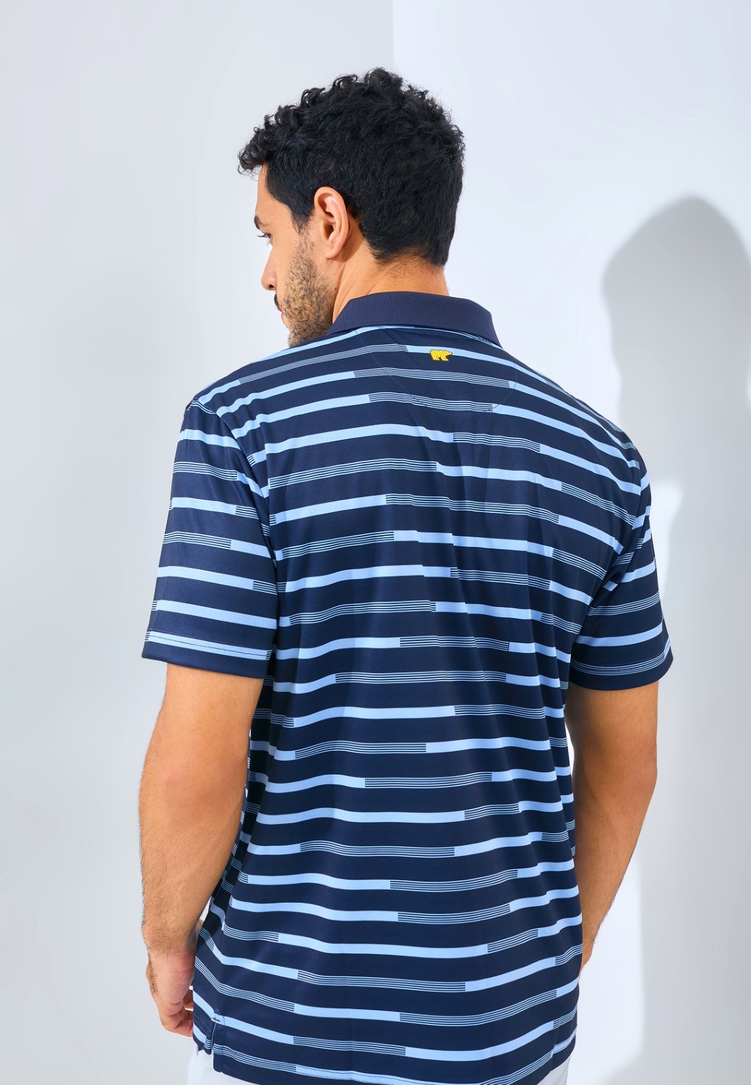 Jack Nicklaus Gangi Premium Regatta Stripe Polo Classic Navy - Image 3
