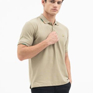 Jack Nicklaus Echo Polo Shirt Pria Regular Fit Sponge Khaki