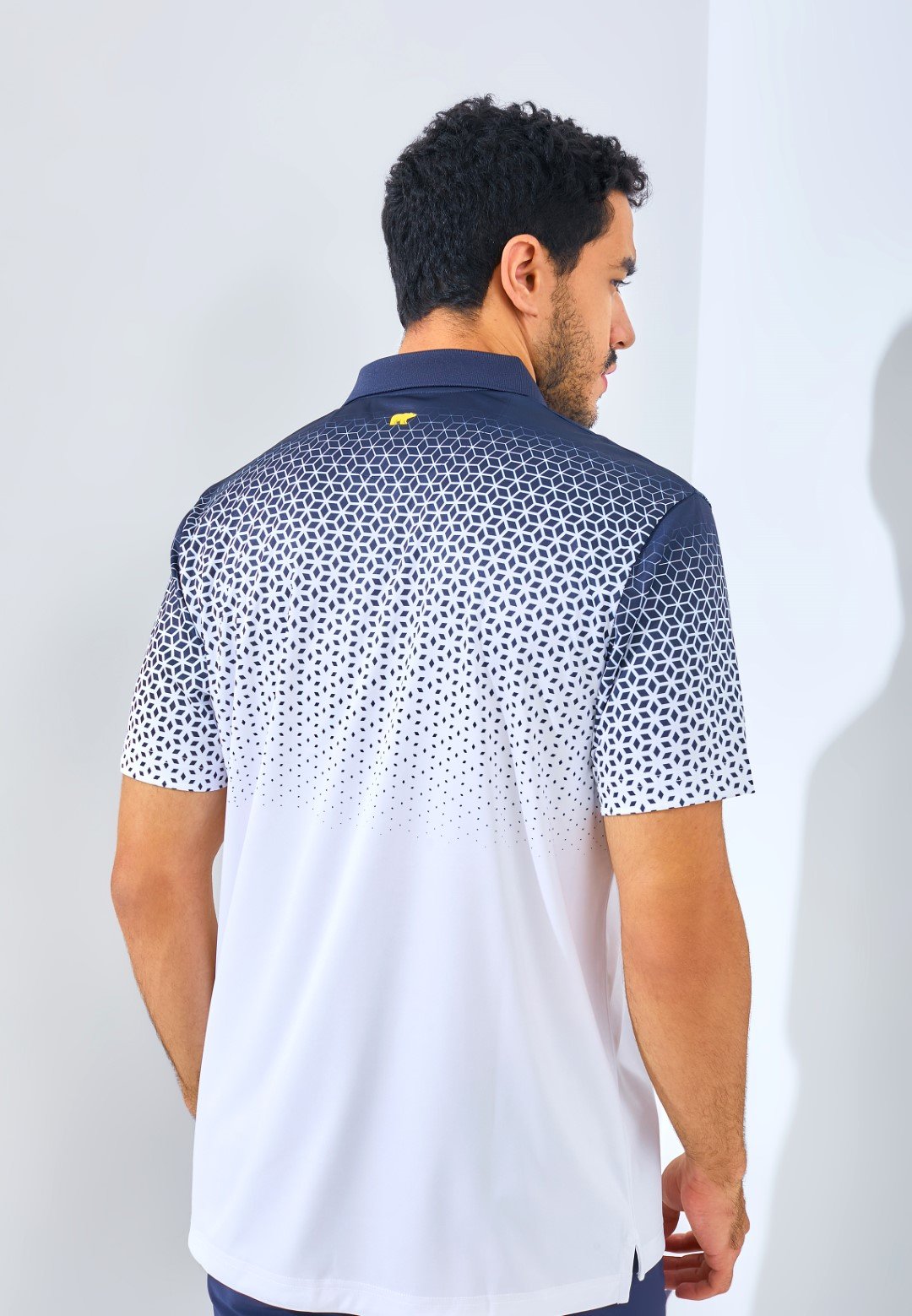 Jack Nicklaus Messina Premium Geometric Fade Print Polo Regular Fit Classic Navy - Image 3